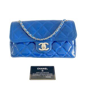 Chanel Coco Shine Quilted Small Flap Blue